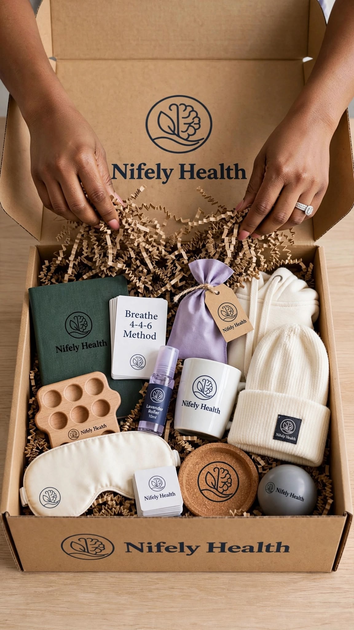 Nifely Calm Kit — branded wellness keepsakes
